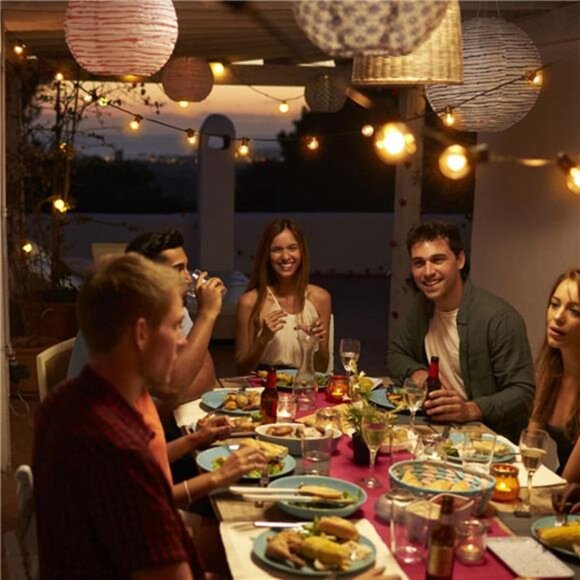 Outdoor String Lights Waterproof, 100FT LED Patio Lights with 53 Shatterproof - Picture 3 of 7